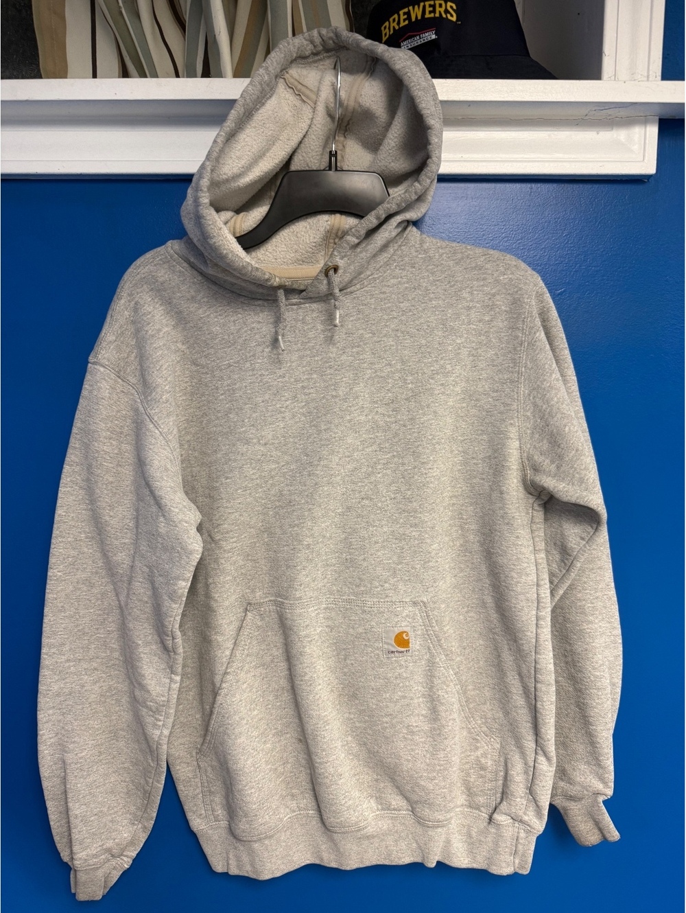 Carhartt Mens Small Gray Midweight Hooded Sweatshirt Pullover Hoodie K121